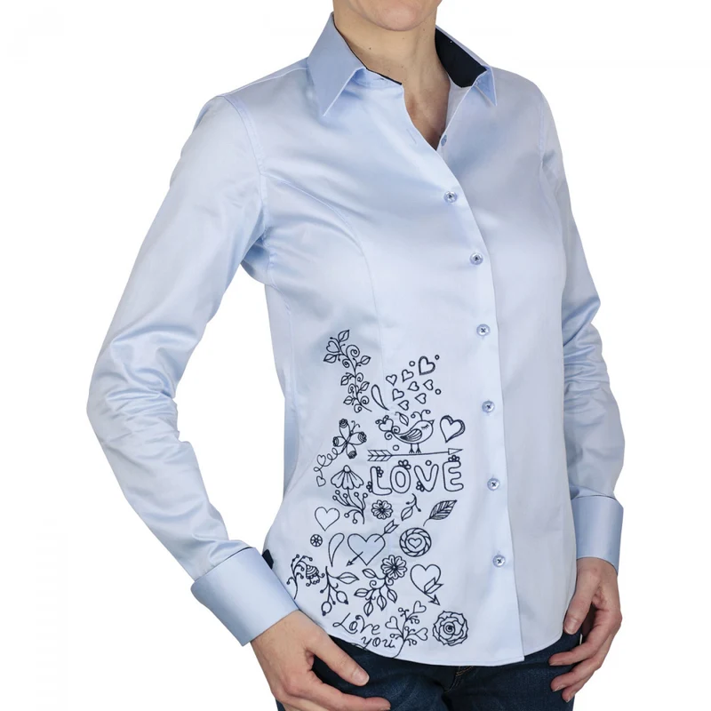 Chemise femme brodée coupe cintrée LOVE Andrew Mac Allister
