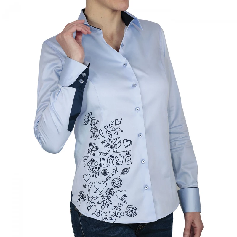 Chemise femme brodée coupe cintrée LOVE Andrew Mac Allister