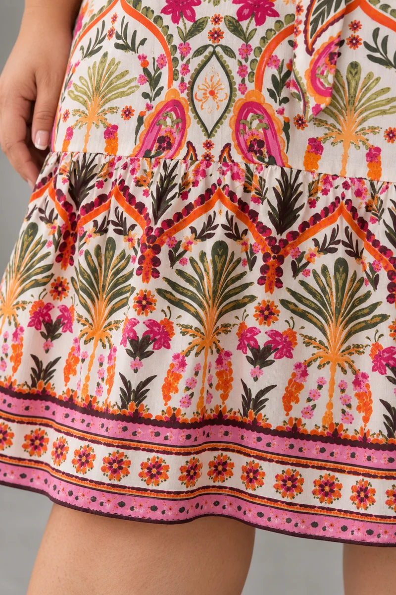 Nisca|Cotton Tiered Mini Dress