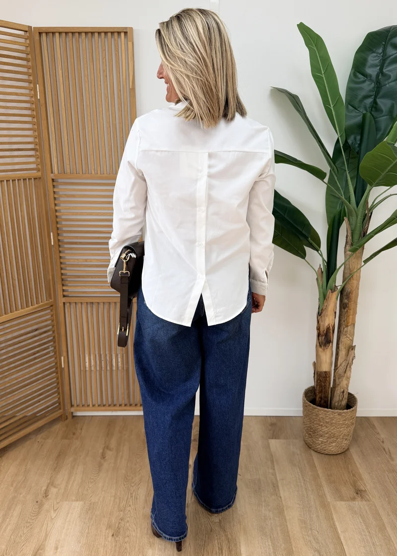 Chemise Blanche Boutonnée au Dos