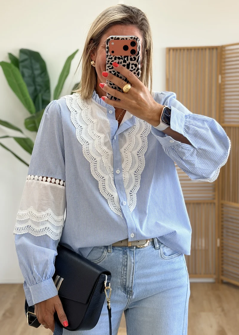 Chemise Ciel avec Broderie Anglaise