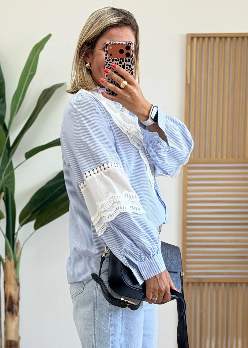 Chemise Ciel avec Broderie Anglaise