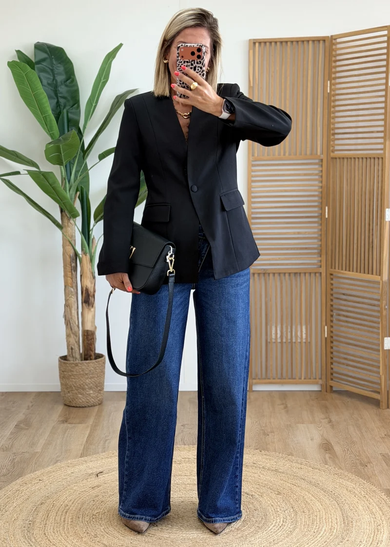 Blazer à épaulettes - Broderie le long de l'ouverture
