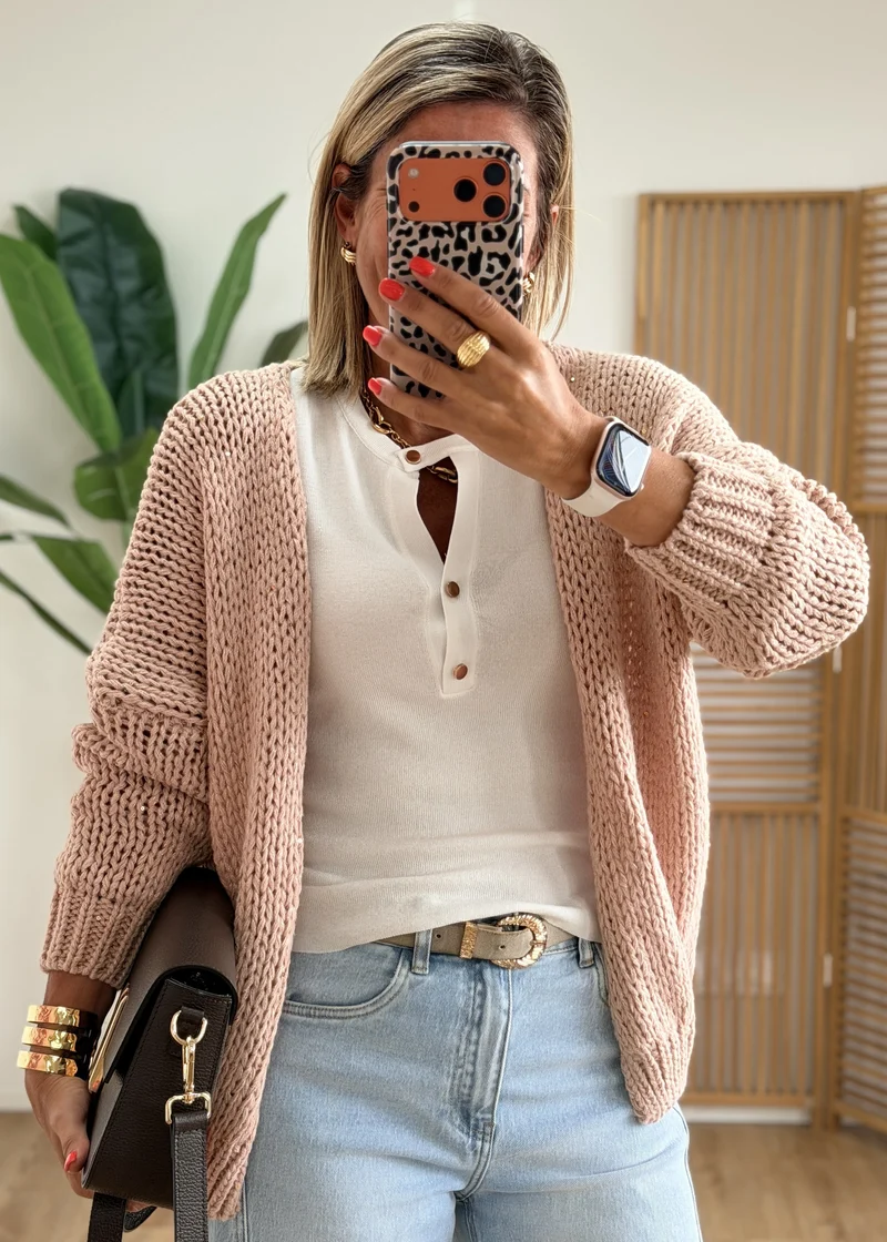 Gilet Grosse Maille à Sequins