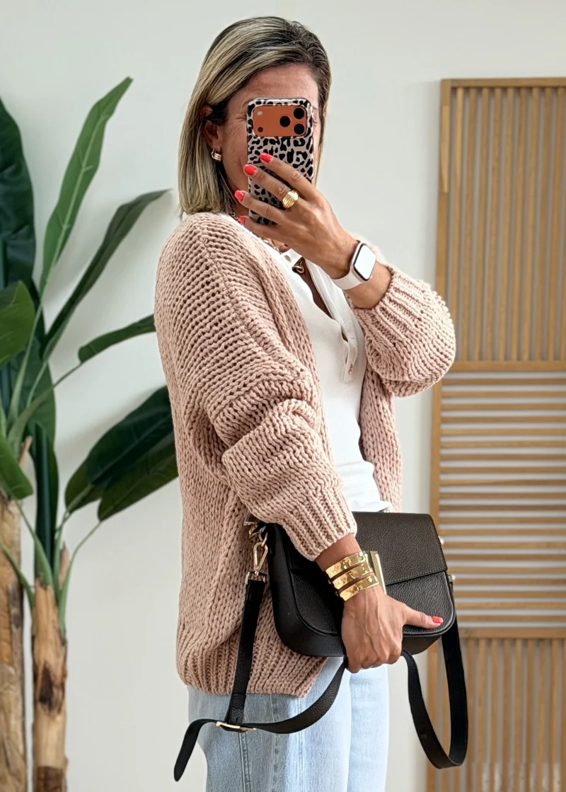 Gilet Grosse Maille à Sequins