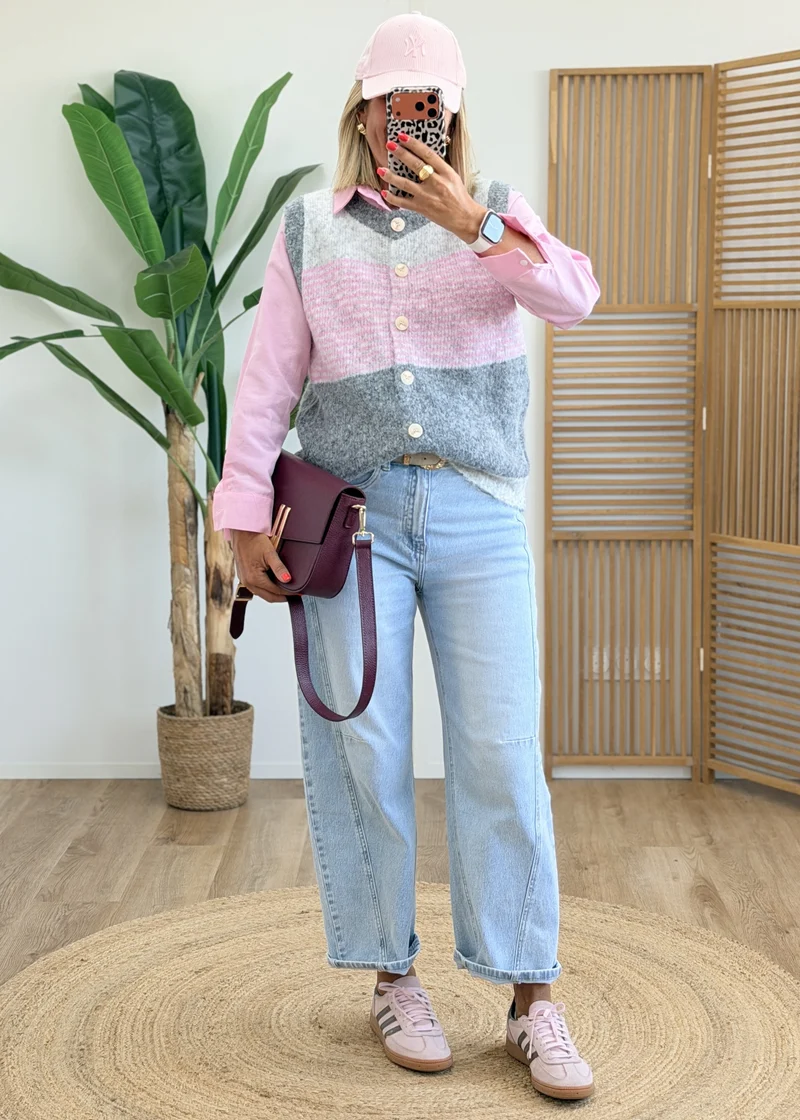 Gilet sans manches – Jolis boutons – Dégradé de couleurs