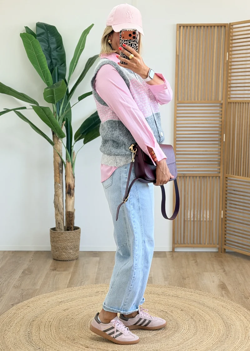 Gilet sans manches – Jolis boutons – Dégradé de couleurs