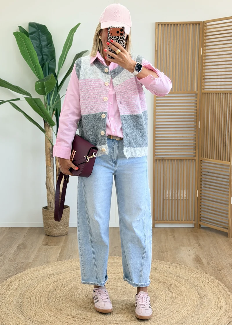 Gilet sans manches – Jolis boutons – Dégradé de couleurs