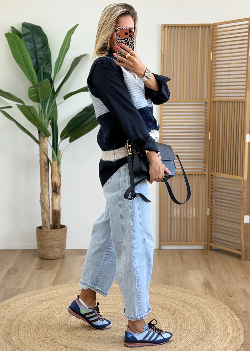 Gilet sans manches – Jolis boutons – Dégradé de couleurs