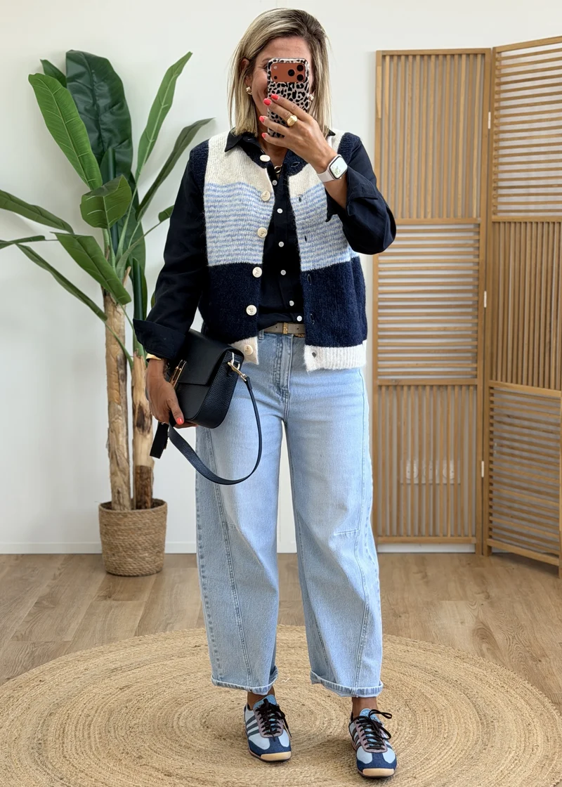 Gilet sans manches – Jolis boutons – Dégradé de couleurs