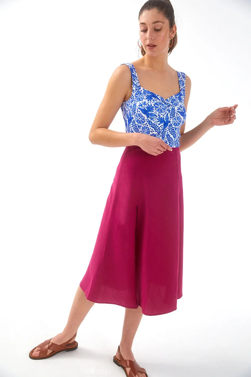 Jupe Envoutante Framboise en Lyocell