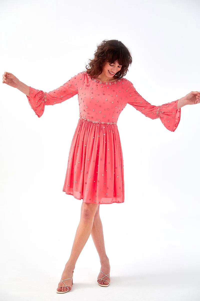 Robe en soie Hortensia