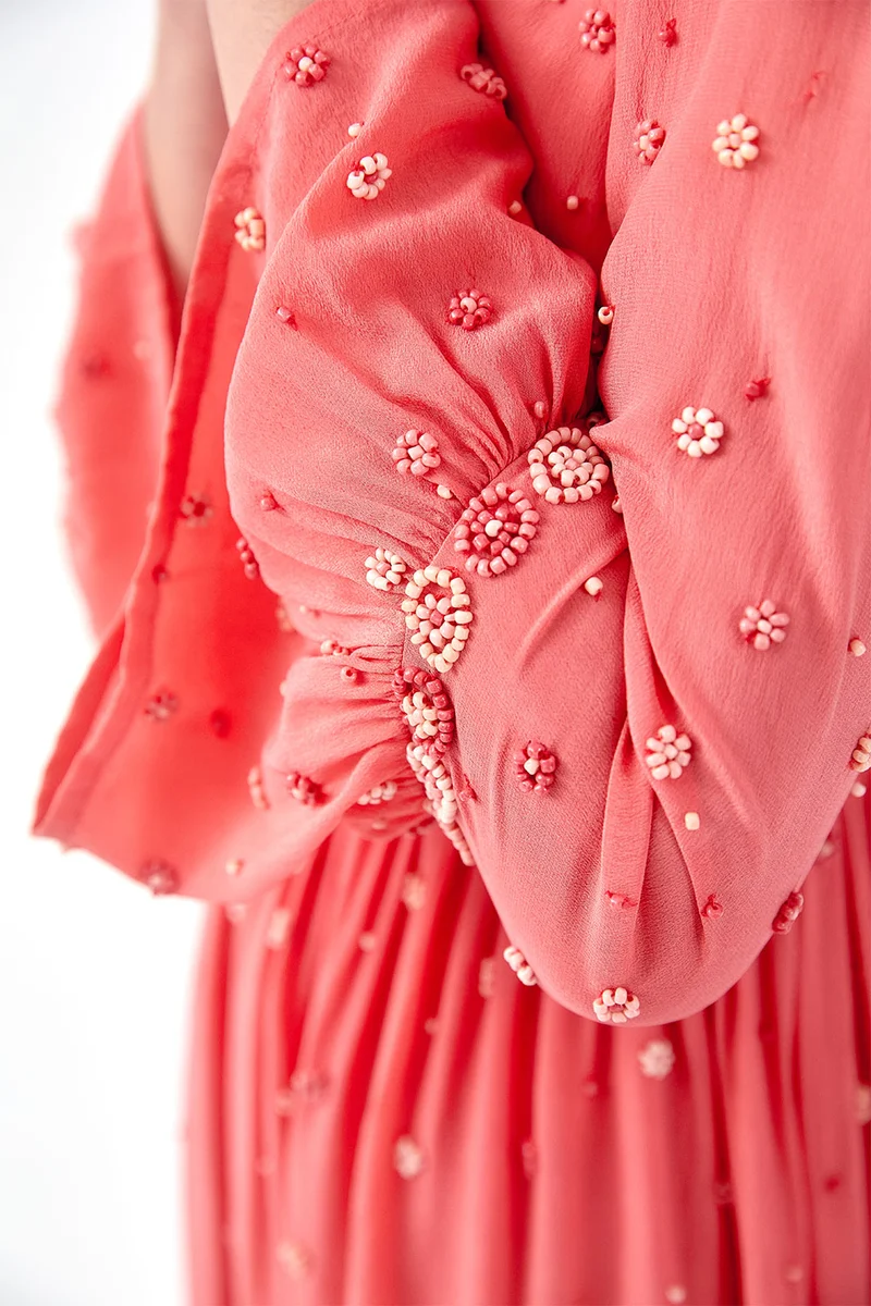 Robe en soie Hortensia