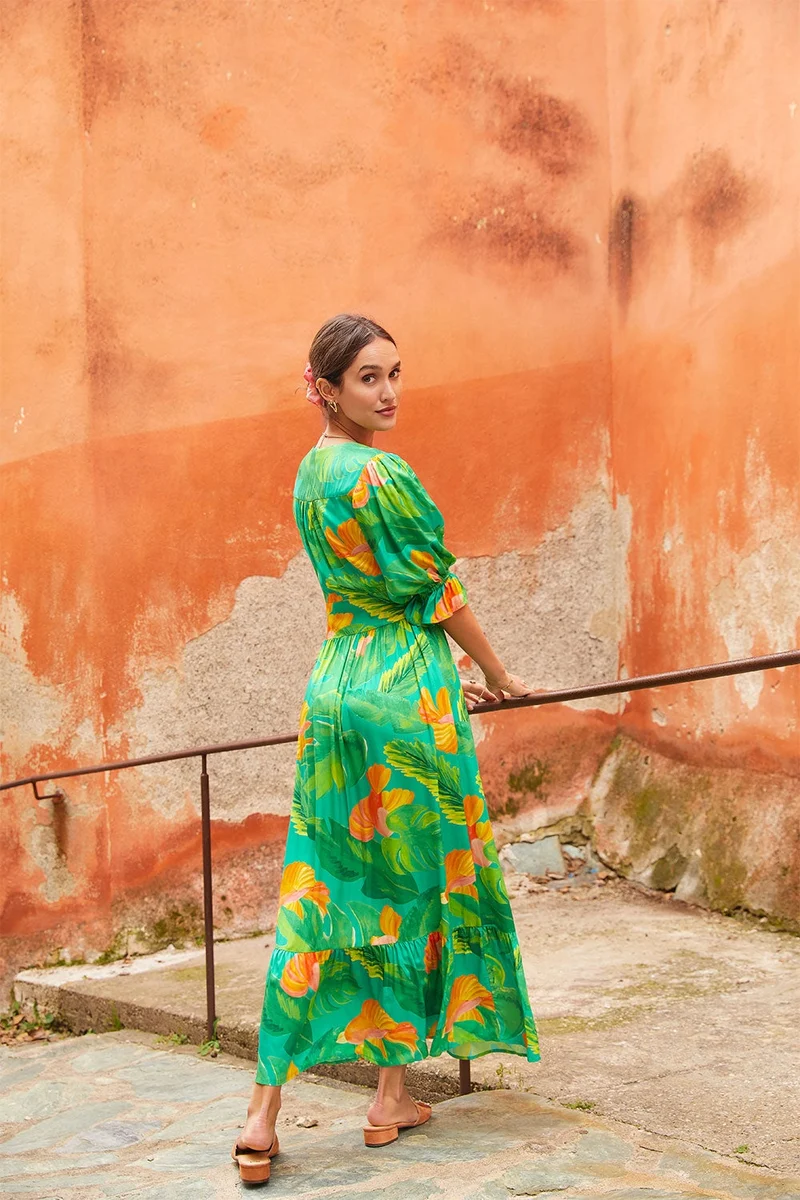 Robe Bohème imprimé Carnaval de Rio