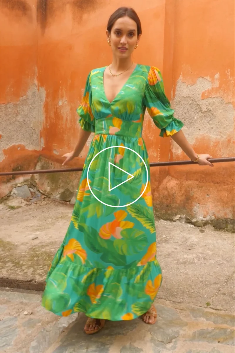Robe Bohème imprimé Carnaval de Rio