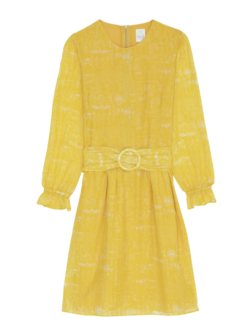 Robe Insolente imprimé Louxor Jaune