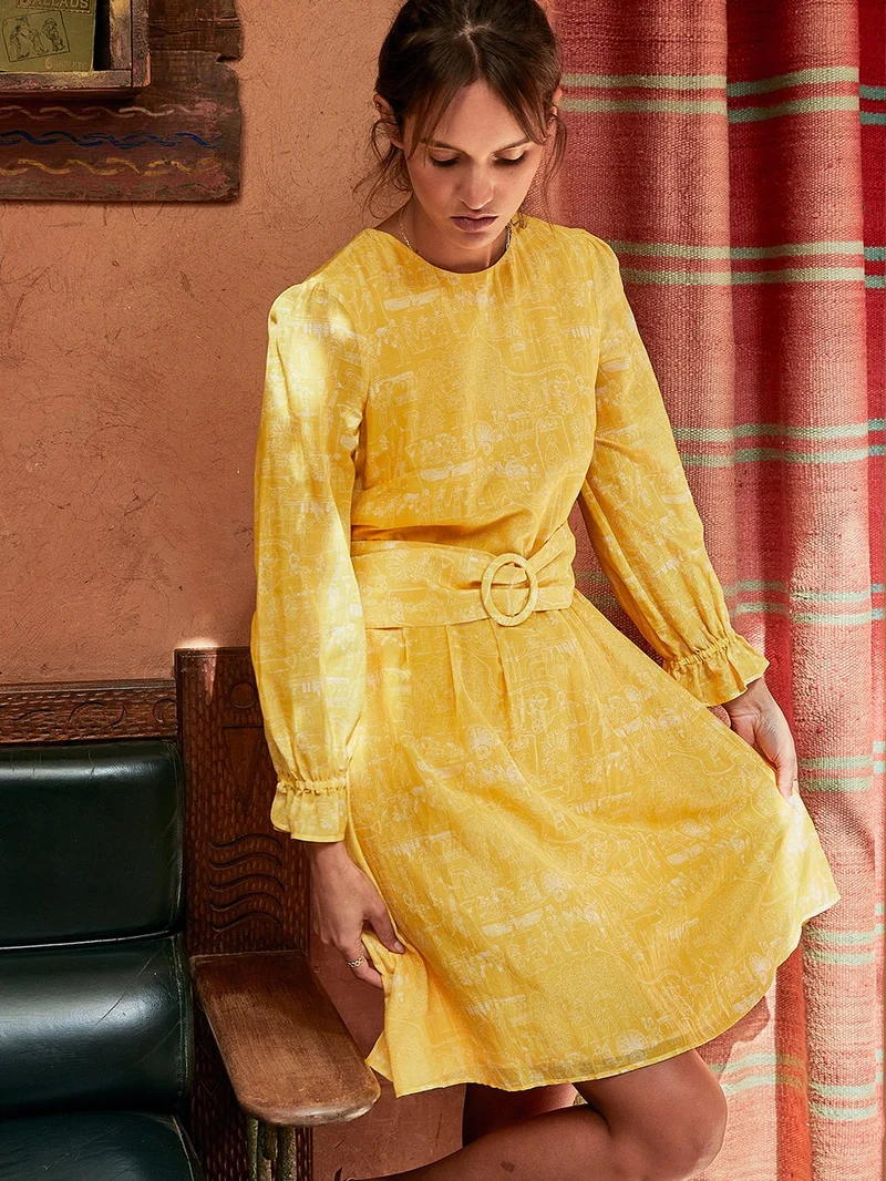 Robe Insolente imprimé Louxor Jaune