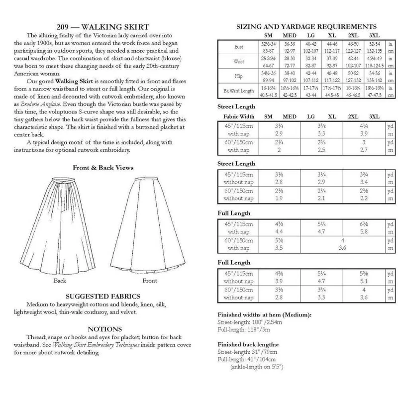 PATRON DE COUTURE PDF | 209 Jupe de promenade | Folkwear