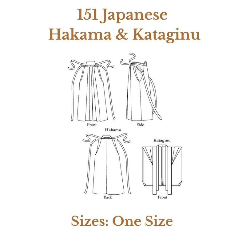 PATRON DE COUTURE PDF | 151 Hakama et Kataginu japonais | Folkwear | UNISEXE
