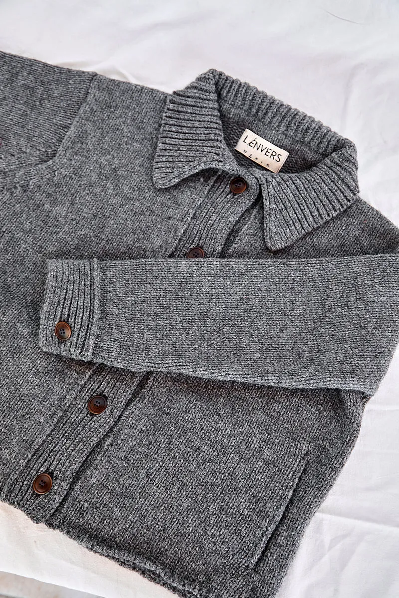 CALAMITY Knit Jacket in Merino Wool - Ash Grey