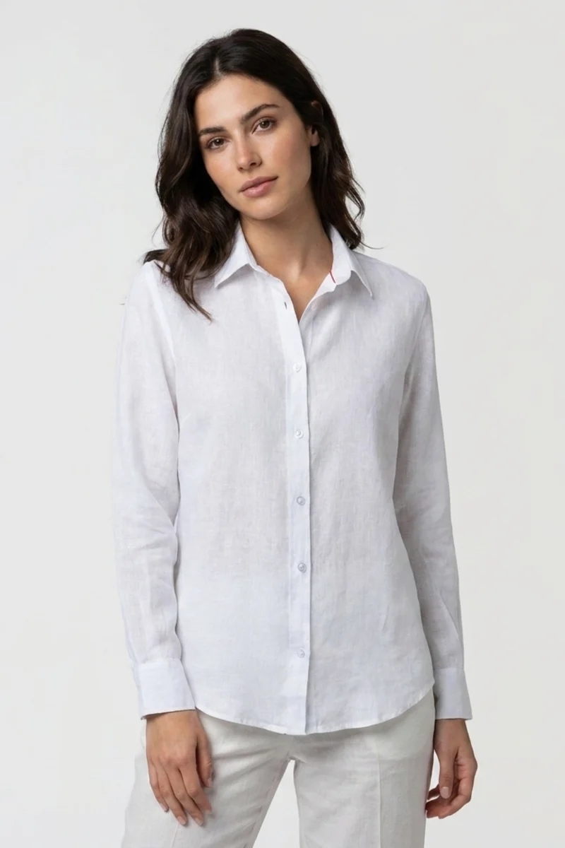Beatrice Sport Linen Women’s Shirt White