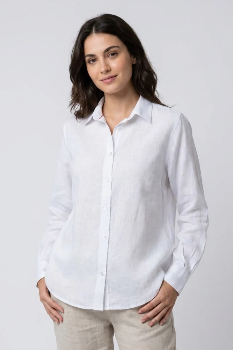 Beatrice Sport Linen Women’s Shirt White