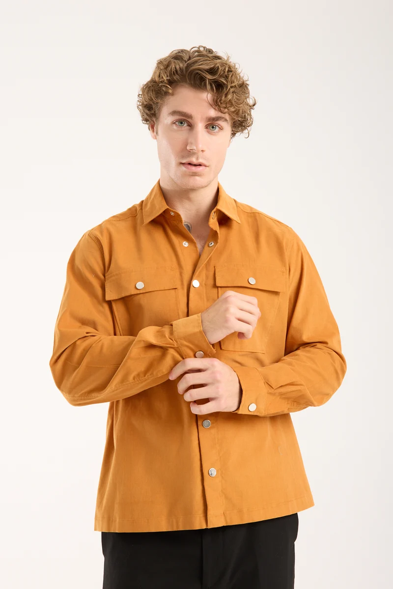 Sport Velvet Man Shirt Yellow