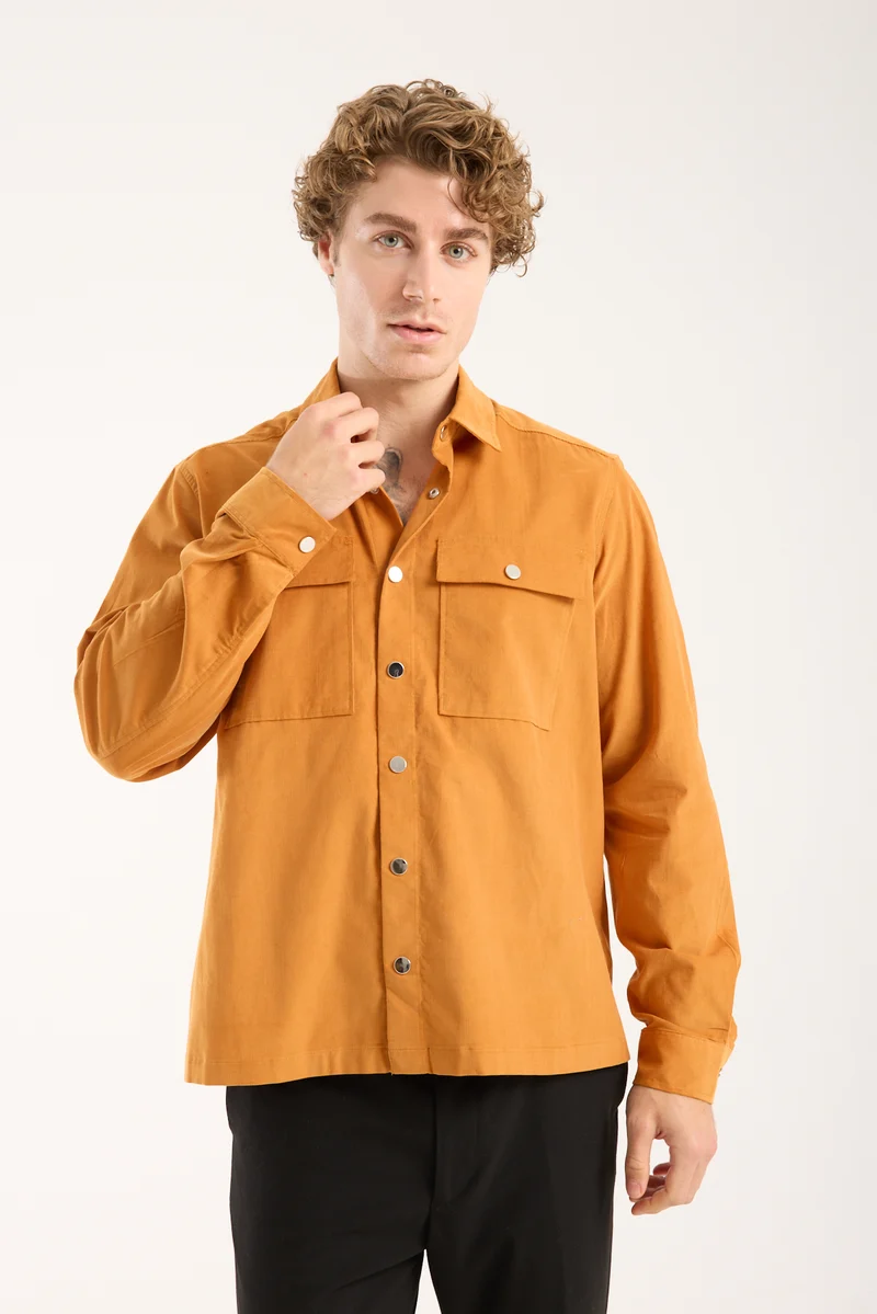 Sport Velvet Man Shirt Yellow