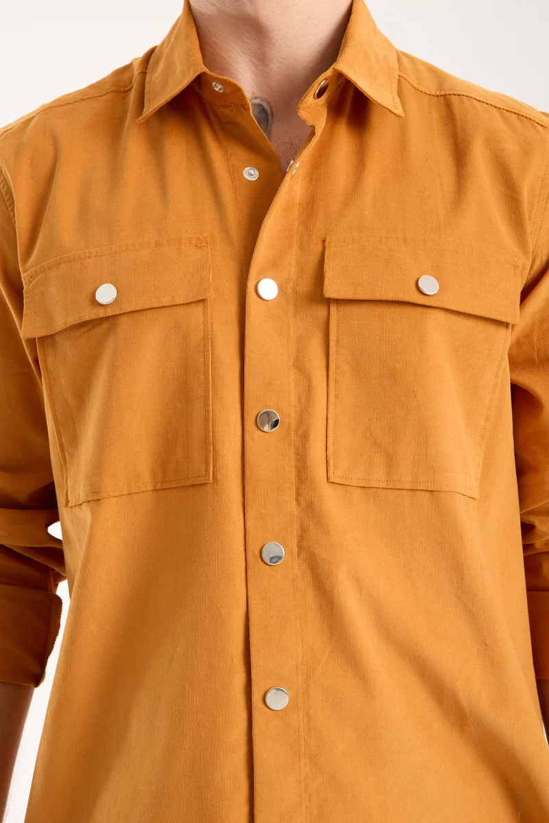 Sport Velvet Man Shirt Yellow