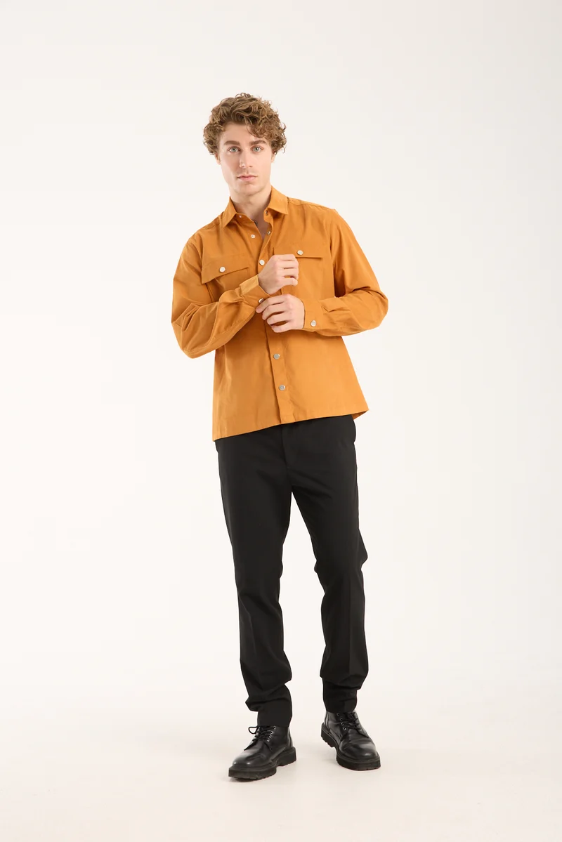 Sport Velvet Man Shirt Yellow