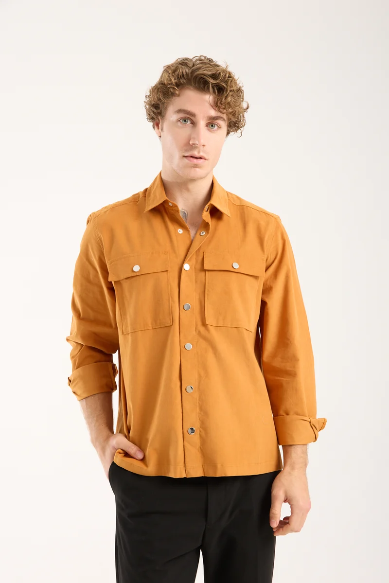 Sport Velvet Man Shirt Yellow