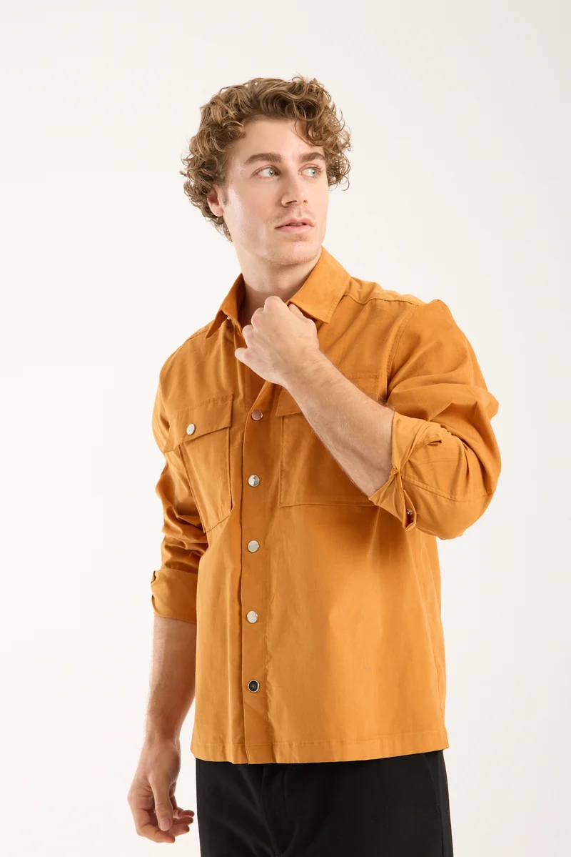 Sport Velvet Man Shirt Yellow