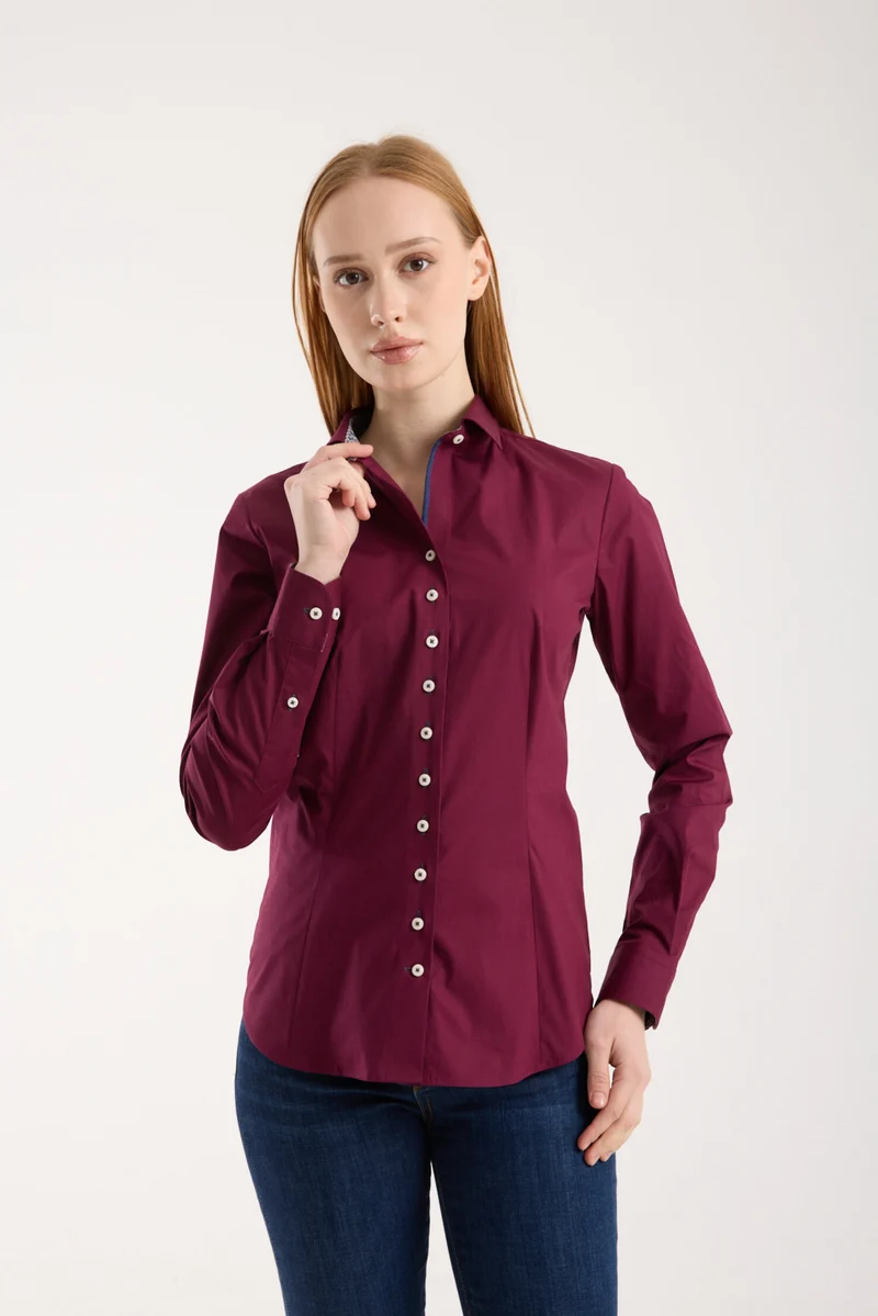 Beatrice Sport Poplin Stretch Women’s Shirt Red