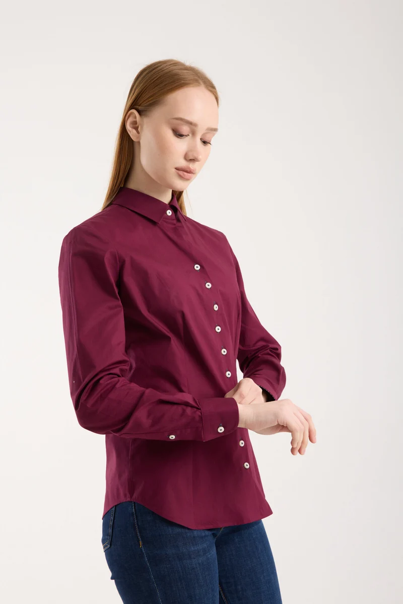 Beatrice Sport Poplin Stretch Women’s Shirt Red