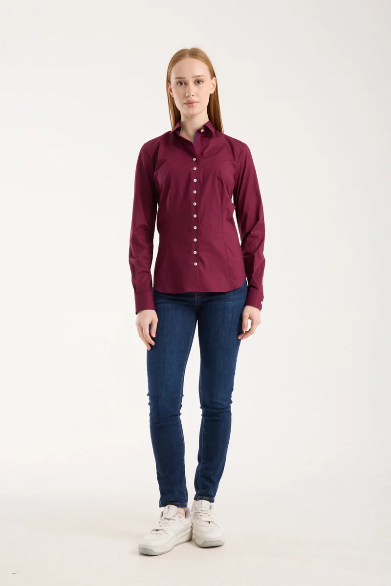Beatrice Sport Poplin Stretch Women’s Shirt Red