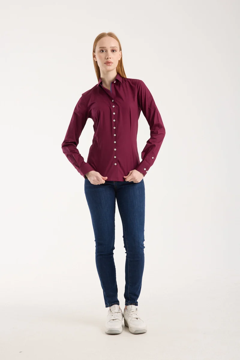 Beatrice Sport Poplin Stretch Women’s Shirt Red