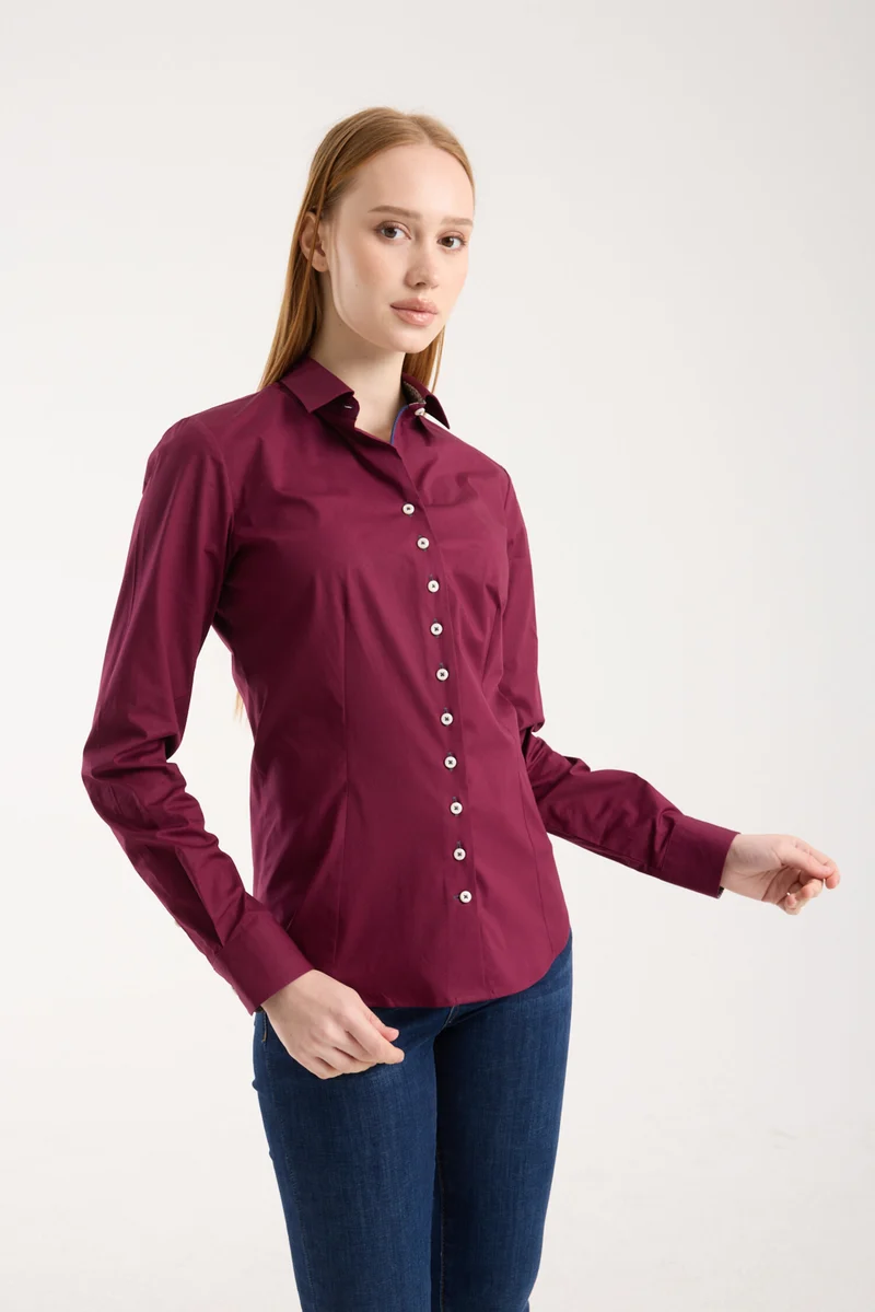 Beatrice Sport Poplin Stretch Women’s Shirt Red