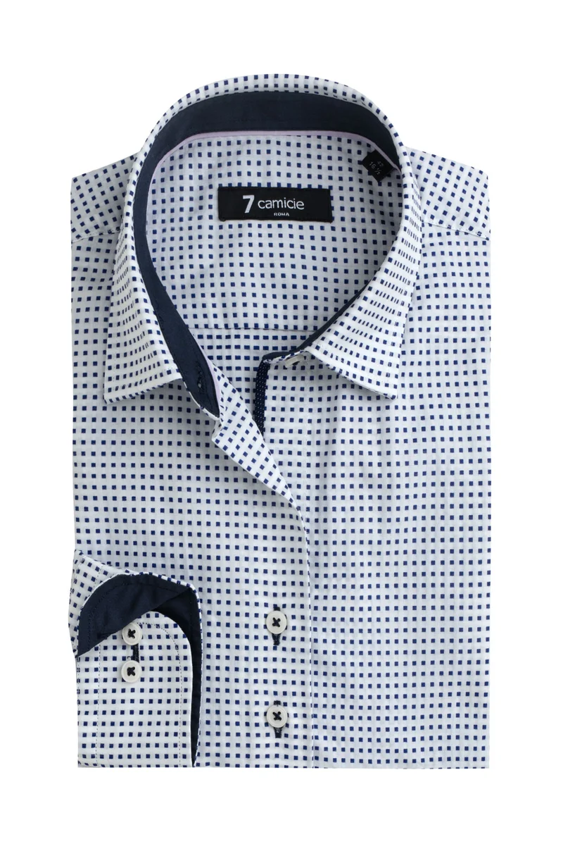 Beatrice Sport Jaquard Women’s Shirt White Blue