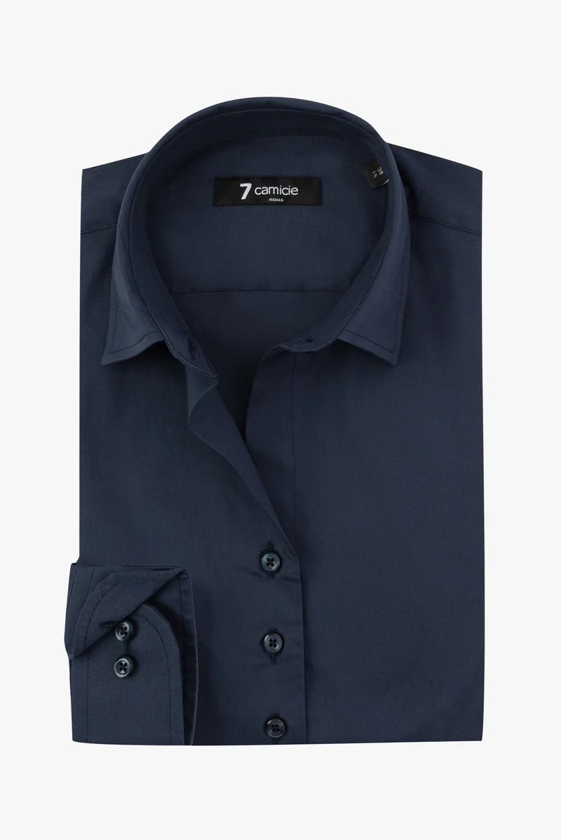 Linda Essentials Poplin Stretch Women Shirt Blue