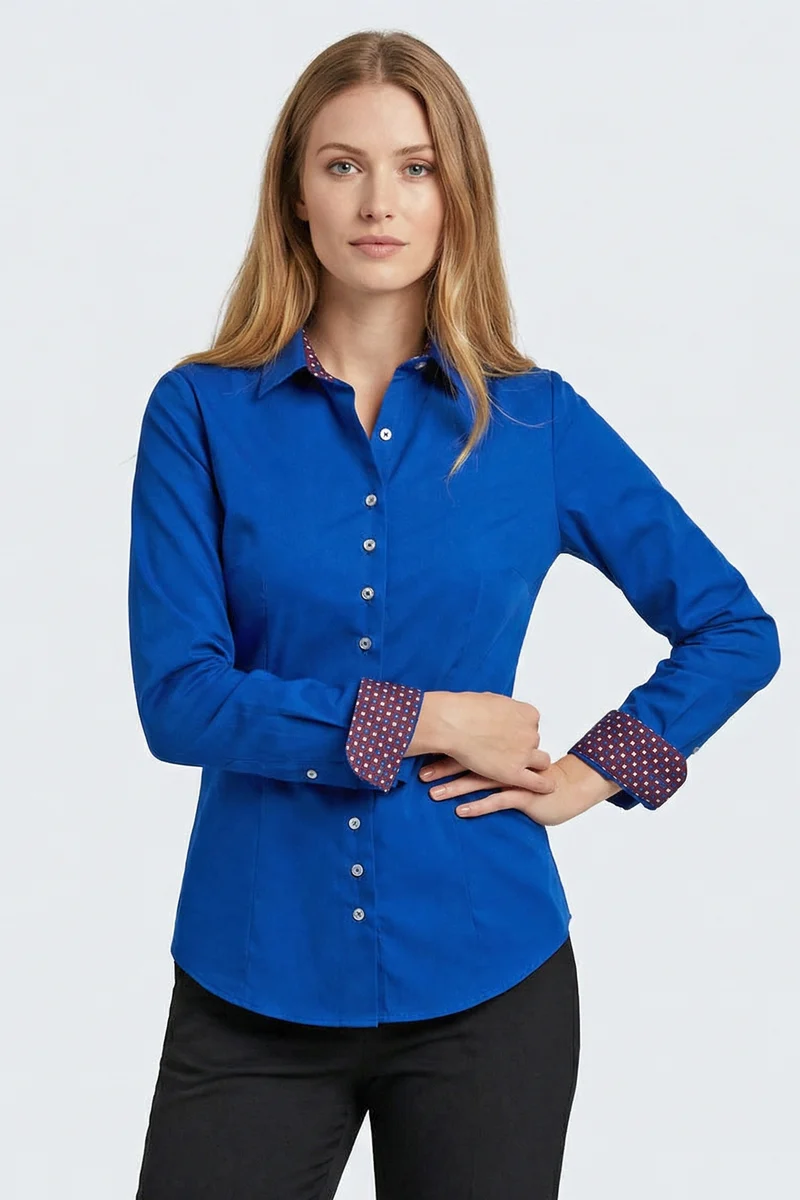 Beatrice Sport Poplin Stretch Women’s Shirt Navy Blue