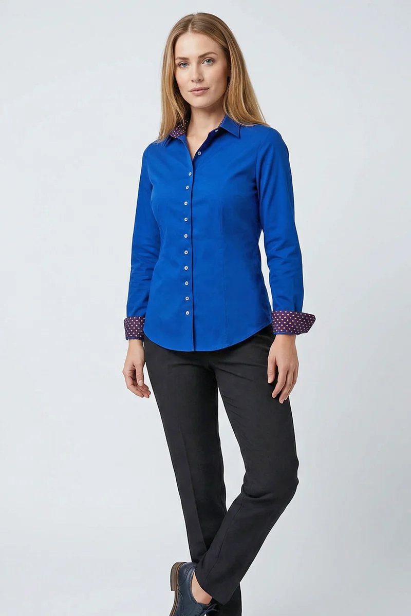 Beatrice Sport Poplin Stretch Women’s Shirt Navy Blue