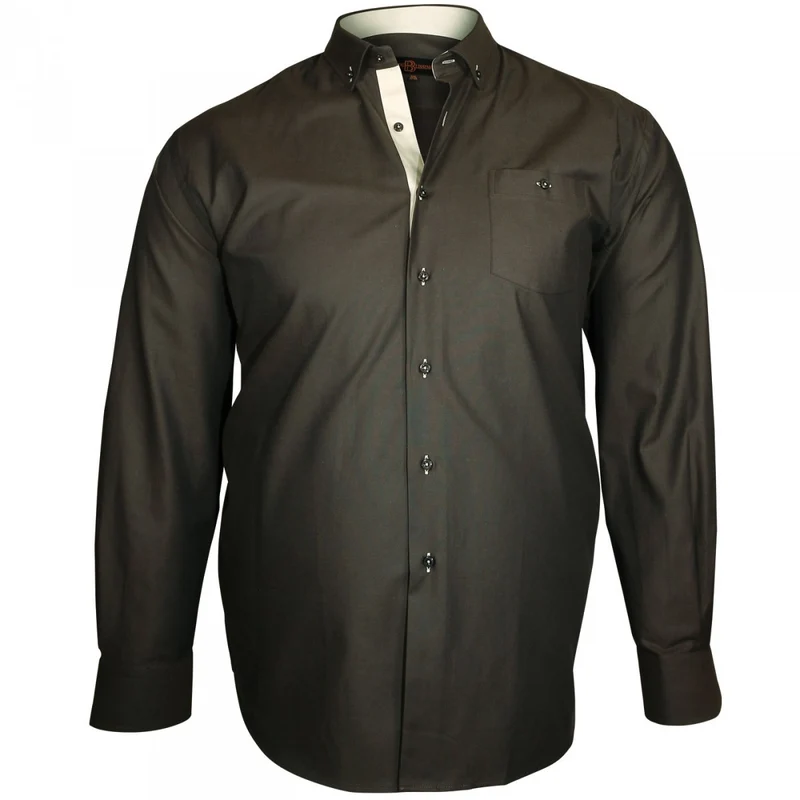 Chemise homme grande taille à coudières coupe droite ELBOW Doublissimo