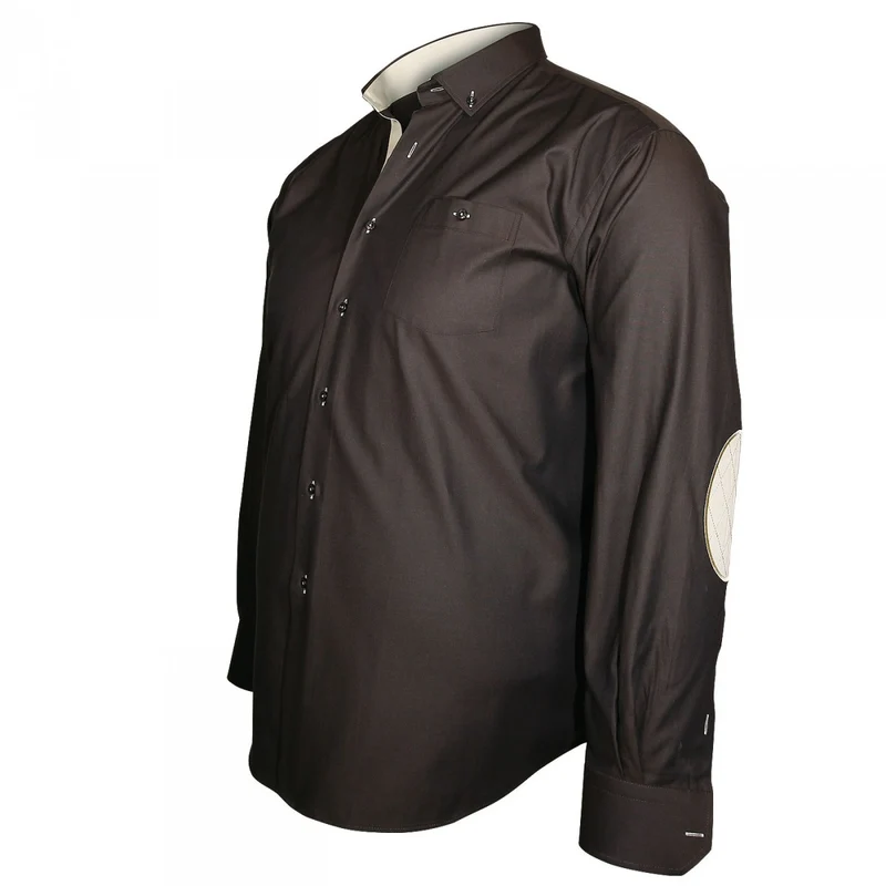 Chemise homme grande taille à coudières coupe droite ELBOW Doublissimo