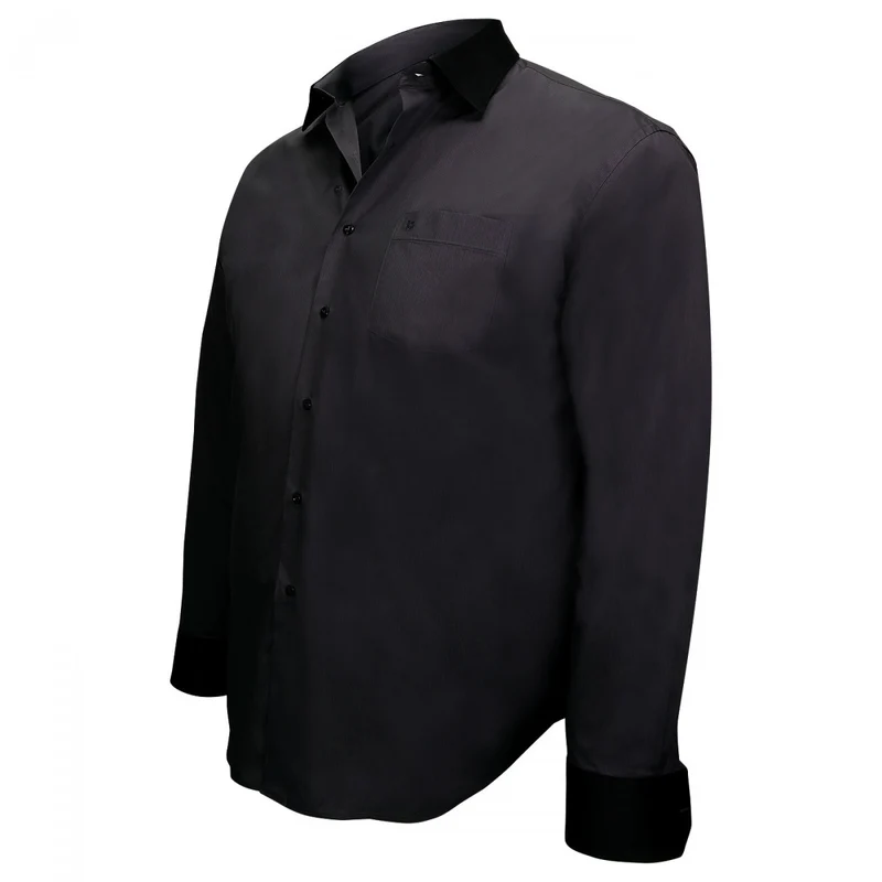 Chemise homme grande taille col noir coupe droite BUSINESS2 Doublissimo