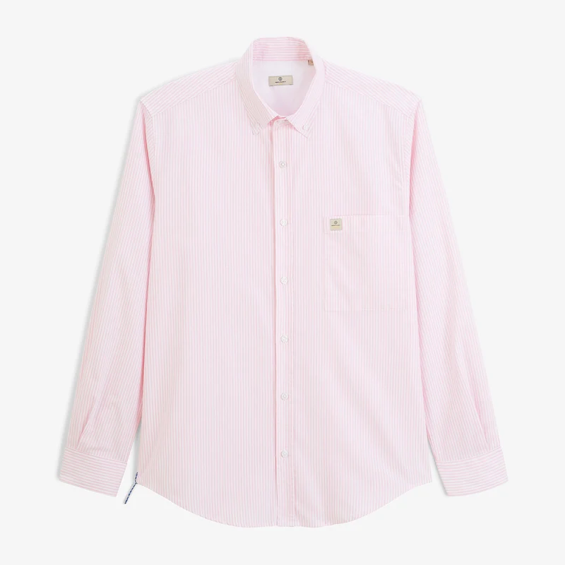 Chemise manches longues Oxford coton rayée rose SBPLAY