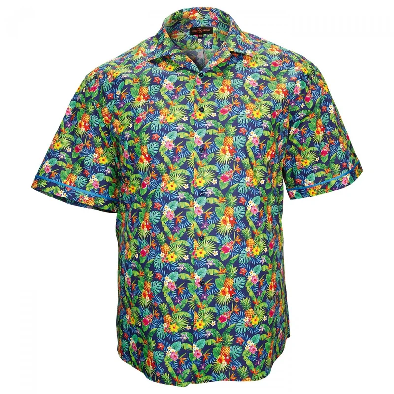 Chemise homme grande taille imprimée coupe droite HAWAI Doublissimo