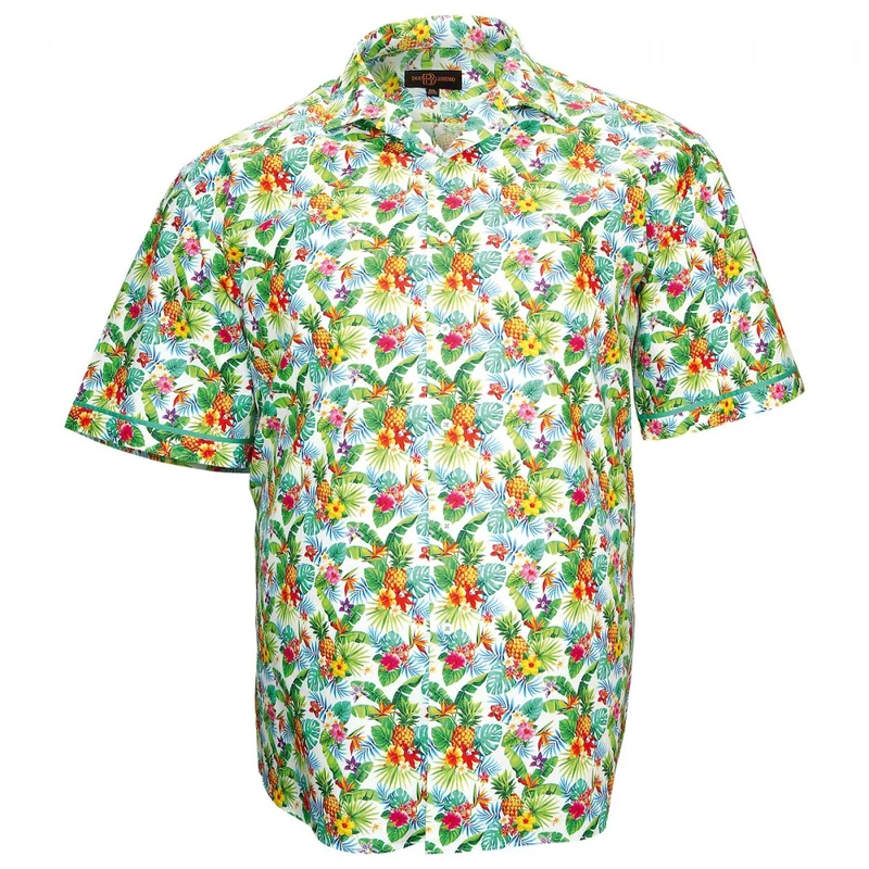Chemise homme grande taille imprimée coupe droite HAWAI Doublissimo