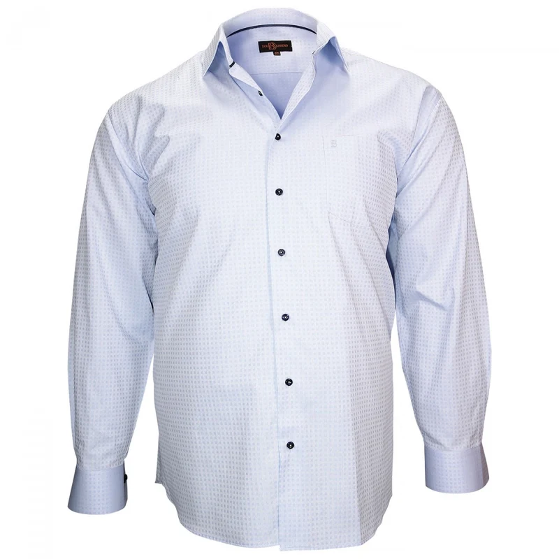 Chemise homme grande taille tissu armuré coupe droite HONFLEUR Doublissimo