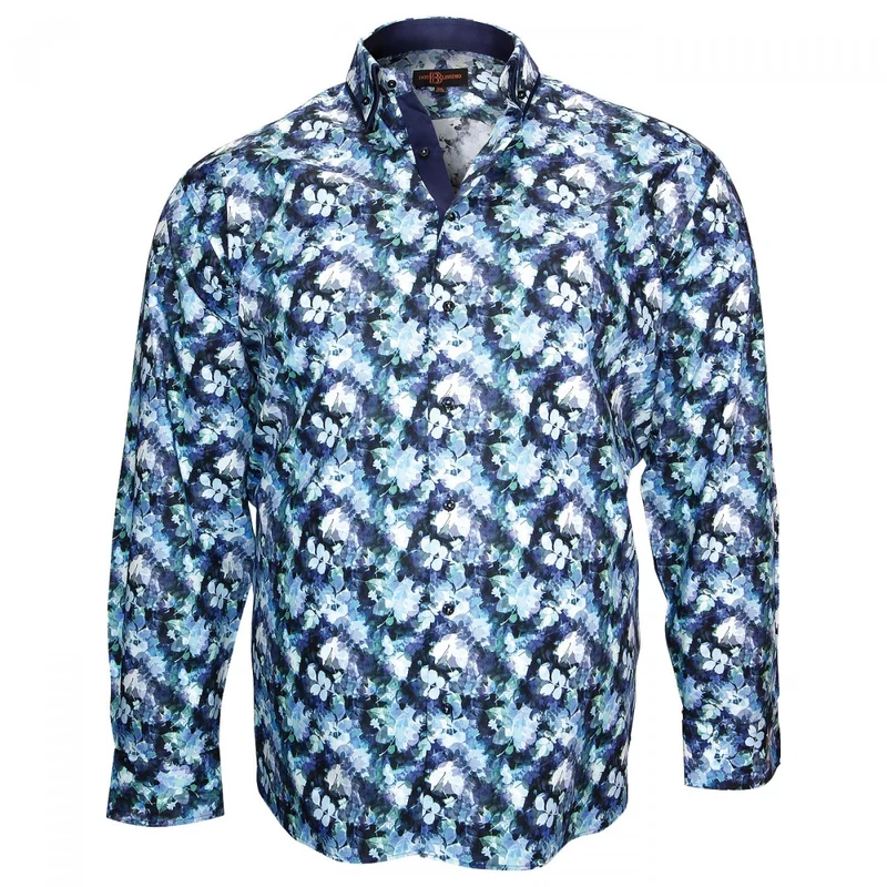 Chemise homme grande taille imprimée coupe droite BIARITZ Doublissimo