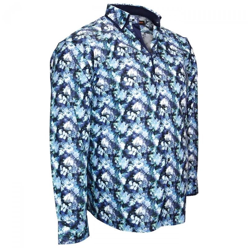 Chemise homme grande taille imprimée coupe droite BIARITZ Doublissimo